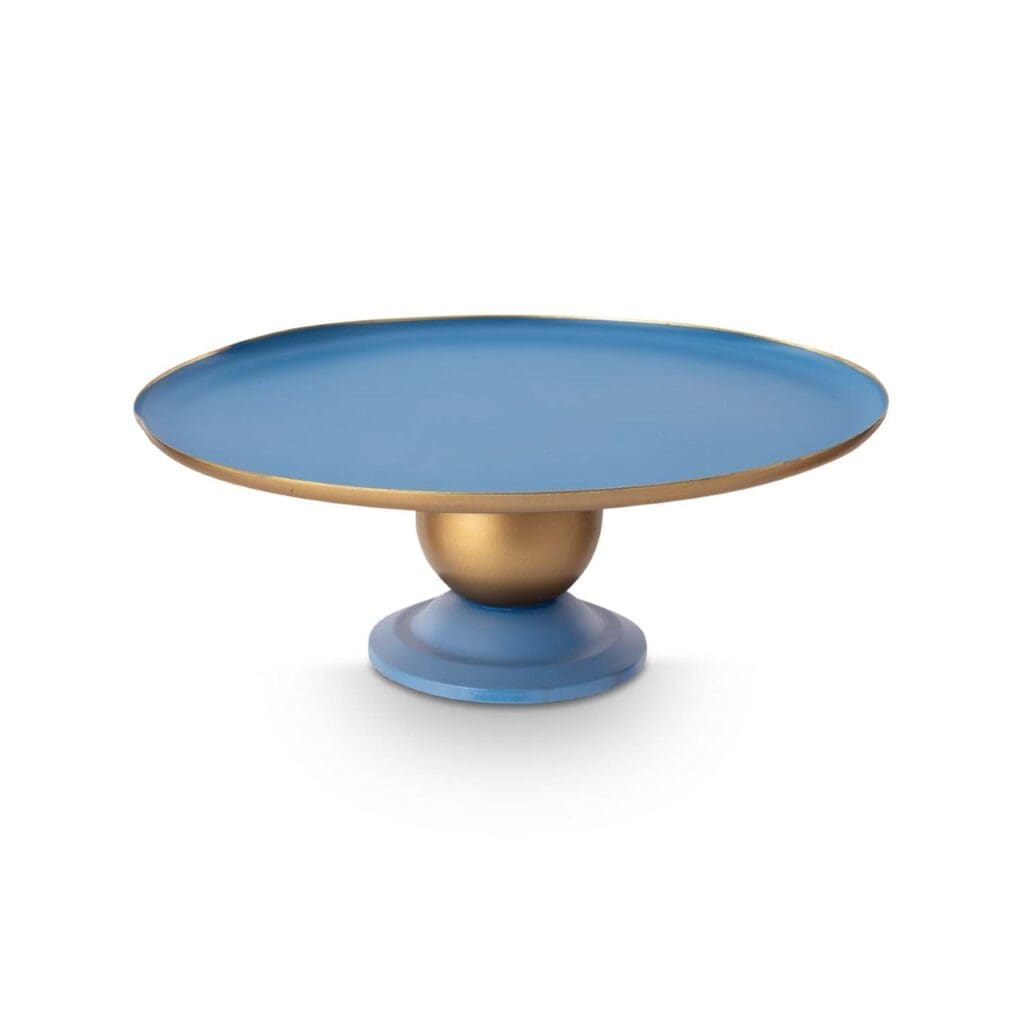 Tray Metal Sphere Light Blue-Gold 32x12.5cm /1
