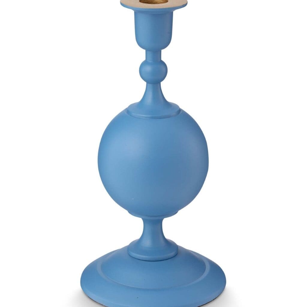 Candle Holder Metal Sphere Small Matt Light Blue 24cm /1
