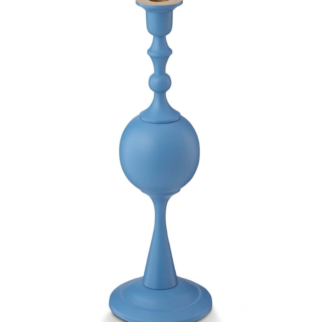 Candle Holder Metal Sphere Medium Matt Light Blue 37cm /1