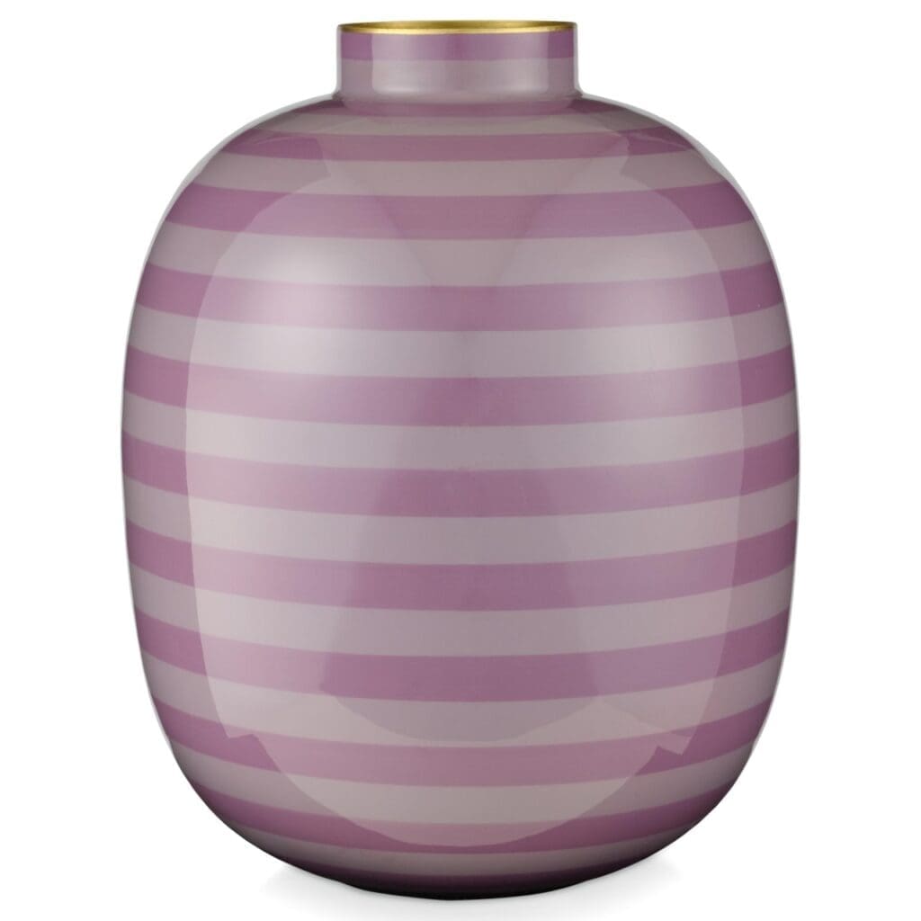 Vase Metal Stripes Lilac 32cm /1