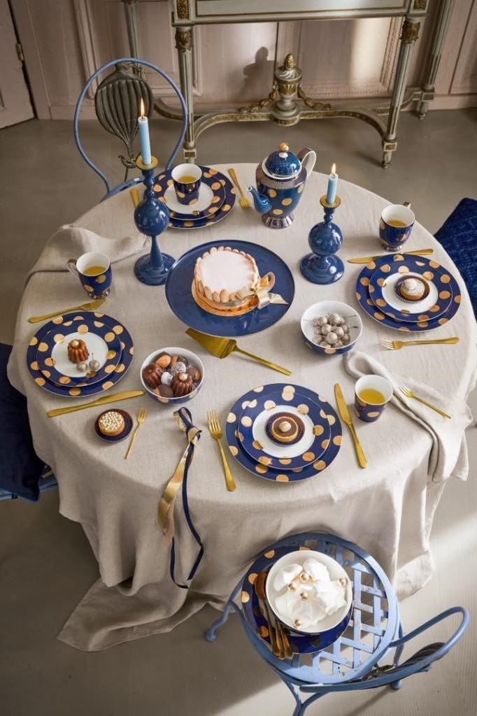 Candle Holder Metal Sphere Medium Navy 37cm /1 - Afbeelding 4